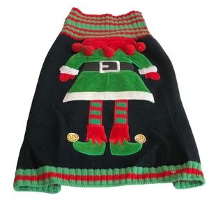 St Johns Bark Dog Elf Sweater Medium